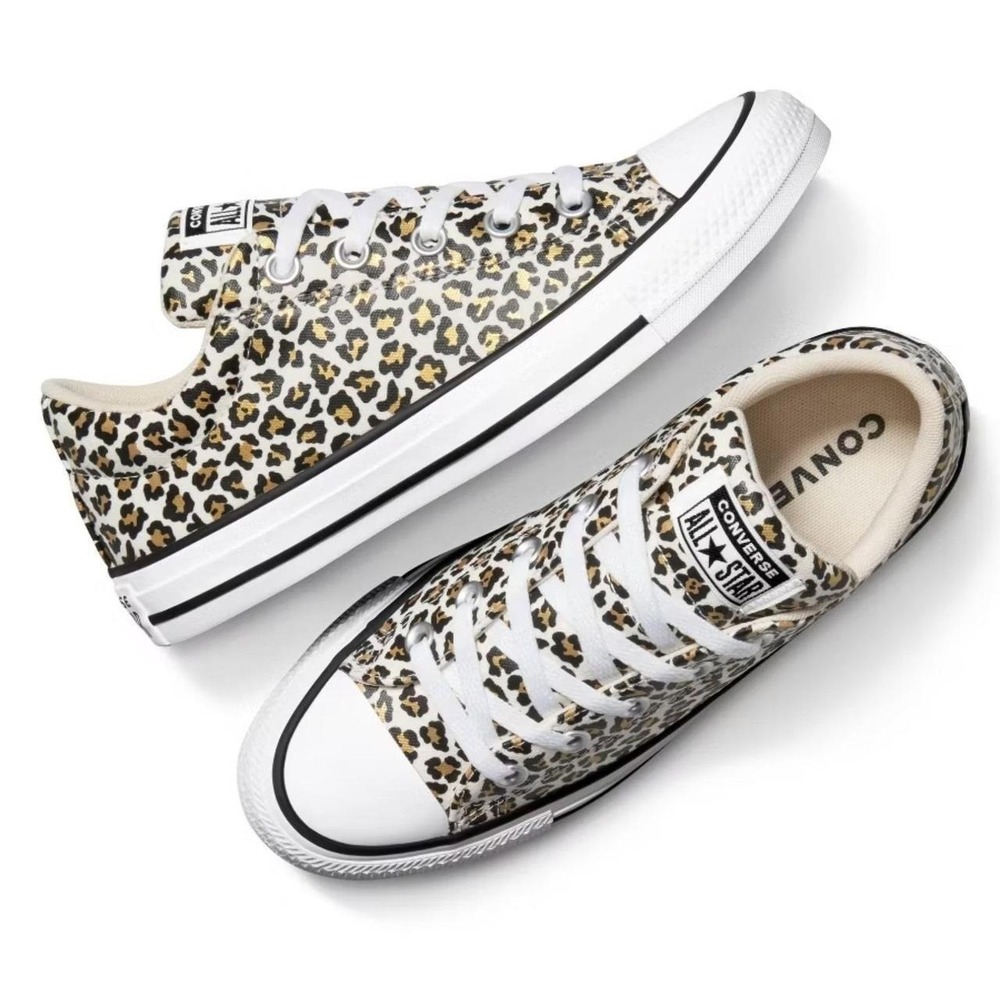 Leopard Converse Chuck Taylor Sneakers All Star Low Top White Size 11W 9M NWT